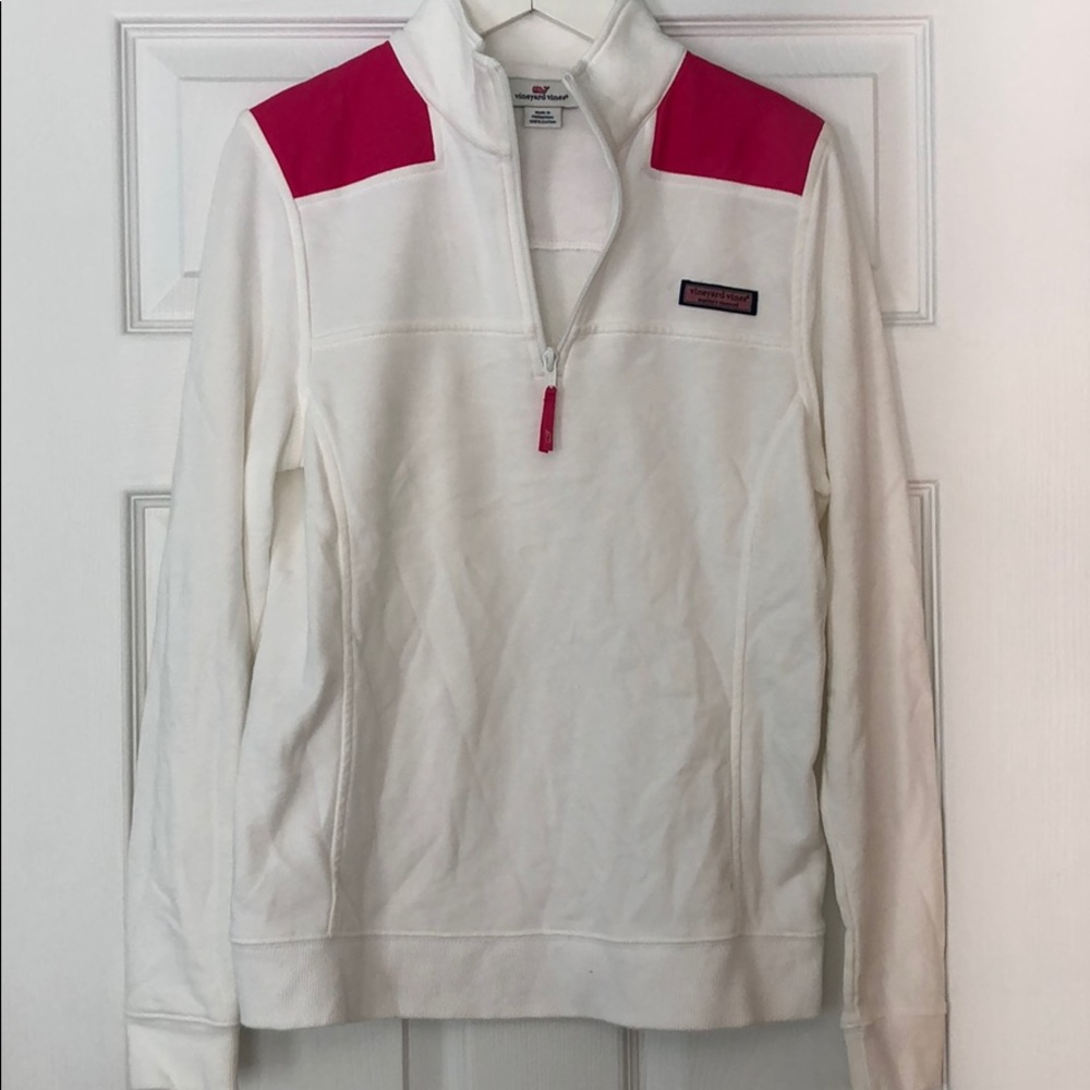 White and Pink Vineyard Vines Shep Shirt